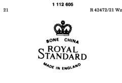 BONE CHINA ROYAL STANDARD MADE IN ENGLAND