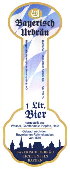 Bayerisch Urbräu 1 Ltr. Bier