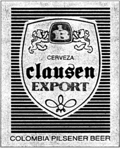 CERVEZA CLAUSEN EXPORT COLOMBIA PILSENER BEER