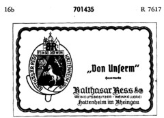 BALTASAR RESS  HATTENHEIM "Von Unserm"