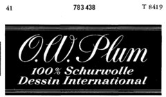 O.W. Plum 100 Schurwolle Dessin International