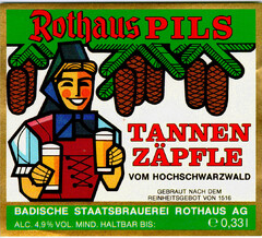 Rothaus PILS TANNEN ZÄPFLE VOM HOCHSCHWARZWALD