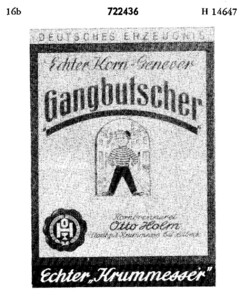 Echter Korn-Genever Gangbutscher Echter "Krummesser"