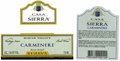 CASA SIERRA CARMENERE