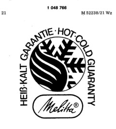 Melitta HEIß  KALT GARANTIE  HOT COLD GUARANTY