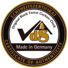 ECHTHEITSZERTIFIKAT Original Black Forest Cuckoo-Clock Made in Germany