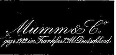 Mumm & Co gegr. 1922 in Frankfurt a.M. Deutschland