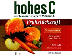 hohes C reich an natürlichem Vitamin C Frühstückssaft