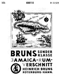 BRUNS SONDERKLASSE JAMAICA-RUM-VERSCHNITT HEINRICH BRUNS ROTENBURG HANN.