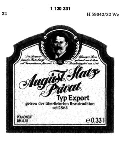 August Hatz Privat Typ Export