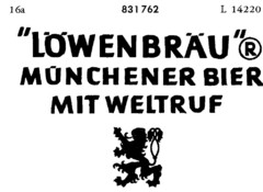 "LÖWENBRÄU"  MÜNCHENER BIER MIT WELTRUF