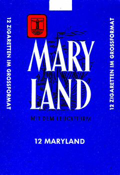MARY LAND MIT DEM LEUCHTTURM 12 ZIGARETTEN IM GROSSFORMAT
