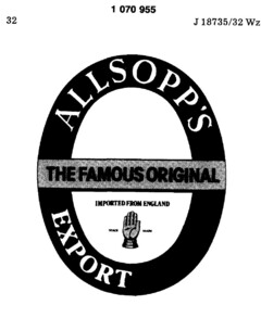 ALLSOPP`S EXPORT