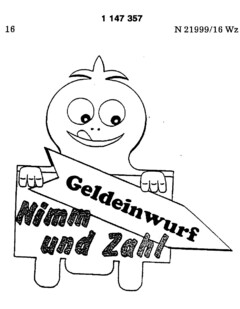 Nimm und Zahl Geldeiwurf