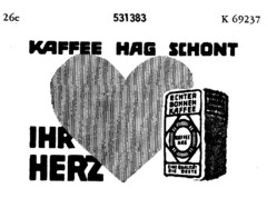 KAFFEE HAG SCHONT IHR HERZ ECHTER BOHNENKAFFEE