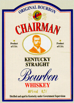 CHAIRMAN KENTUCKY STRAIGHT Bourbon WHISKEY