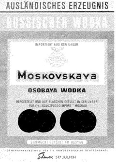 MOSKOVSKAYA OSOBAYA WODKA RUSSISCHER WODKA