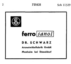 ferro sanol DR. SCHWARZ Arzneimittelfabrik GmbH Monheim bei Düsseldorf