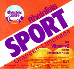 Rheinfels Quelle Rheinfels SPORT Orangen-Limonade mit Vitamin C Zusatz und Traubenzucker