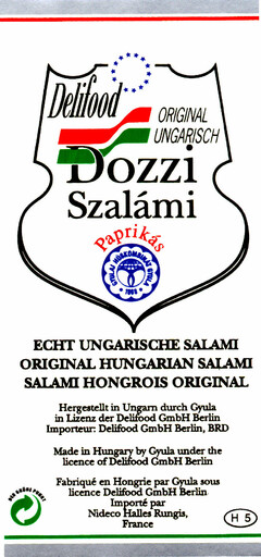 Delifood ORIGINAL UNGARISCH Dozzi Szalámi