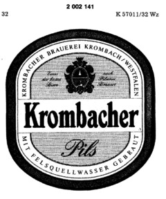 Krombacher Pils MIT FELSQUELLWASSER GEBRAUT KROMBACHER BRAUEREI KROMBACH / WESTFALEN