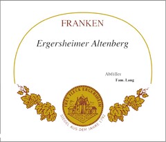 FRANKEN Ergersheimer Altenberg Abfüller Fam. Lang