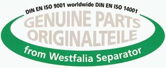 DIN EN ISO 9001 worldwide DIN EN ISO 14001 GENUINE PARTS ORIGINALTEILE from Westfalia Separator