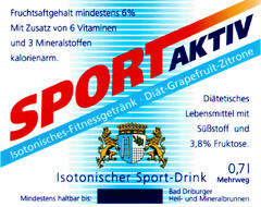 SPORTAKTIV Isotonisches-Fitnessgetränk Diät-Grapefruit-Zitrone