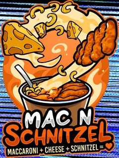 MAC N SCHNITZEL MACCARONI + CHEESE + SCHNITZEL =