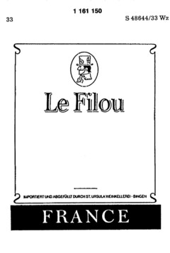 Le Filou IMPORTIERT UND ABGEFÜLLT DURCH ST.URSULA WEINKELLEREI BINGEN FRANCE