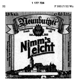 Neunburger Privatbrauerei Frank Neunburg v.W. Nimm's Leicht