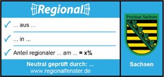 Regional Freistaat Sachsen... aus ... ... in ... Anteil regionaler ... am ... = x% Neutral geprüft durch: ...