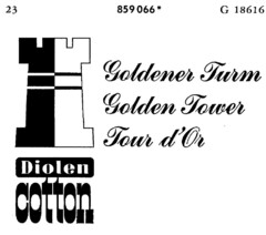 Goldener Turm Golden Tower Tour d`Or Diolen cotton