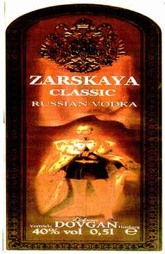 ZARSKAYA CLASSIC RUSSIAN VODKA