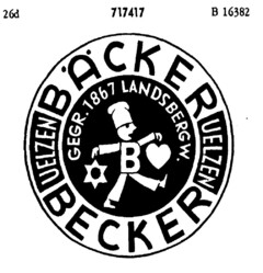 BÄCKER UELZEN BECKER GEGR.1867 LANDSBERGW. B