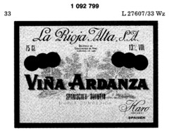 La Rioja Alta, S.A. VINA ARDANZA SPANISCHER ROTWEIN