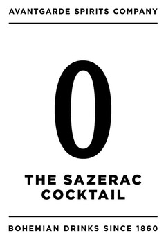 AVANTGARDE SPIRITS COMPANY 0 THE SAZERAC COCKTAIL BOHEMIAN DRINKS SINCE 1860