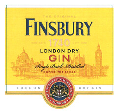 FINSBURY LONDON DRY GIN Single Batch Distilled