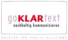 goKLARtext nachhaltig kommunizieren AGENTUR FÜR PUBLIC RELATIONS