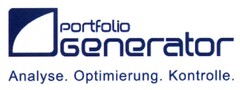 portfolio generator Analyse. Optimierung. Kontrolle.