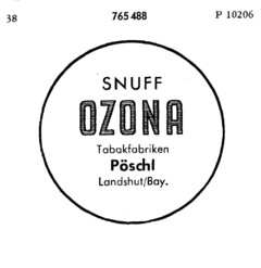 SNUFF OZONA Tabakfabriken Pöschl Landshut/Bay.