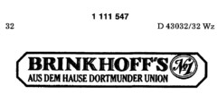 BRINKHOFF`S No 1 AUS DEM HAUSE DORTMUNDER UNION