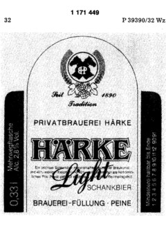 PRIVATBRAUEREI HÄRKE HÄRKE Light SCHANKBIER