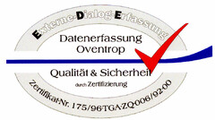 Externe-Dialog-Erfassung Datenerfassung Oventrop Qualität & Sicherheit durch Zertifizierung