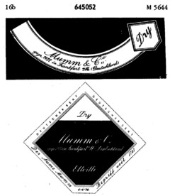 Mumm & Co gegr. 1922 in Frankfurt a. M.(Deutschland)