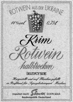 Krim Rotwein halbtrocken Simex