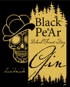 Black Pe&Ar Black Forest Dry Gin handmade