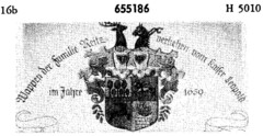 Wappen der Familie Reitz verliehen vom Kaiser Leopold im Jahre 1659