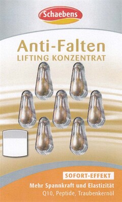 Schaebens Anti-Falten LIFTING KONZENTRAT SOFORT-EFFEKT Mehr Spannkraft und Elastizität Q10, Peptide, Traubenkernöl