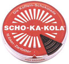 SCHO-KA-KOLA Die Koffein-Schokolade 16 Ecken · Zartbitter · HIER DRÜCKEN